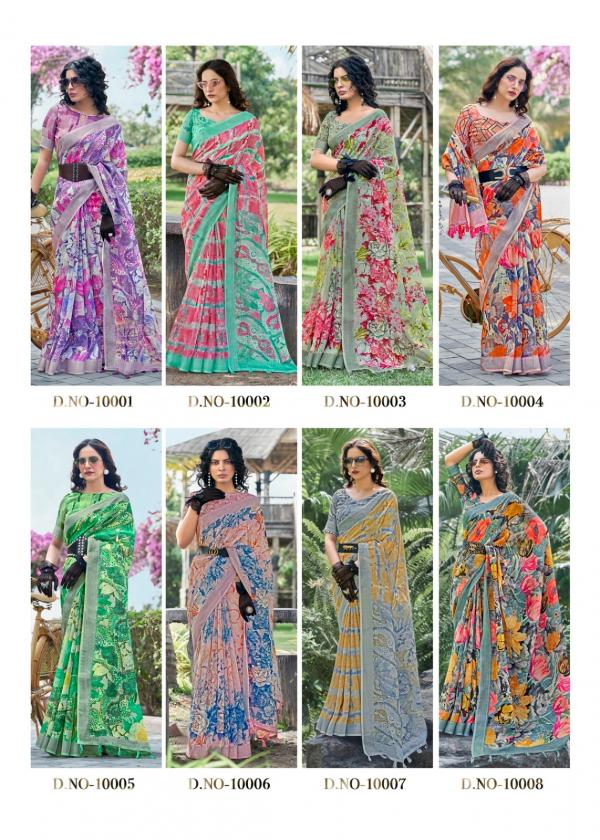 Digital Mount Cottage 1 Floral Printed Linen Saree Collection